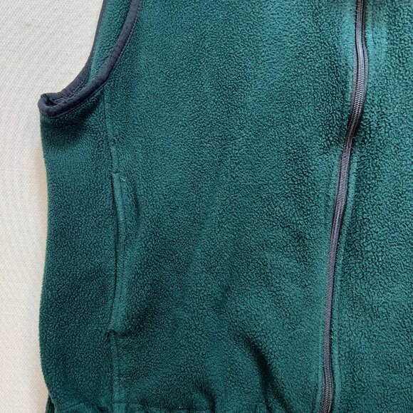 Woolrich Men's Fleece Cardigan Vest Full Zip Size L Green Outdoorwear Sleeveless - Picture 6 of 10